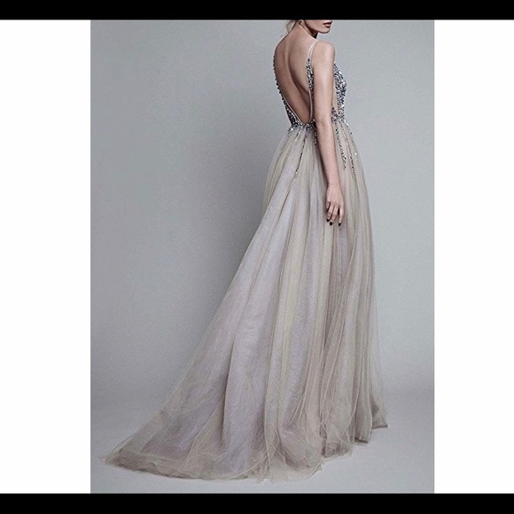 🆕Sexy Deep V Neck Sequin Gown - Picture 2 of 7